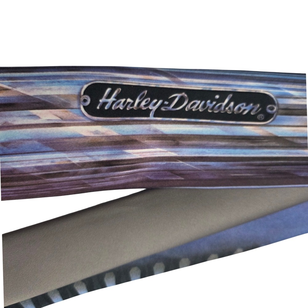 Harley-Davidson Ralph Marlin Tie Blue Purple Exhaust Pipe Graphic USA Necktie